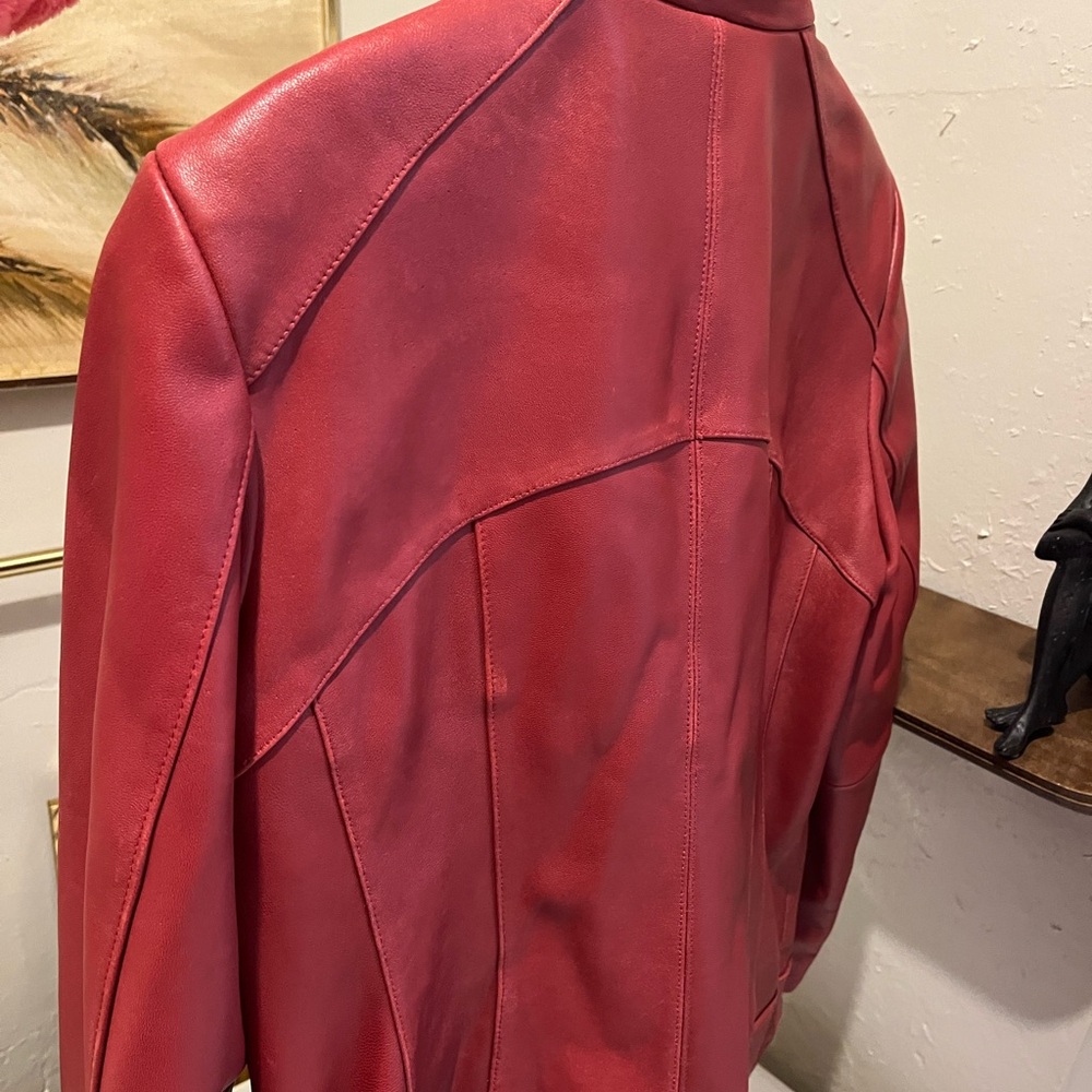 Red Leather Jacket - Picture 2 of 6
